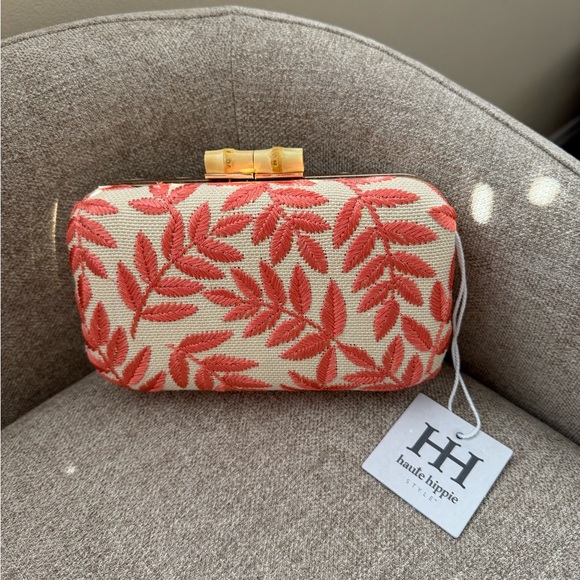 Alessia Bianchi Embroidered Clutch NWT Evening Bag Floral Formal Wedding Purse - Picture 5 of 7